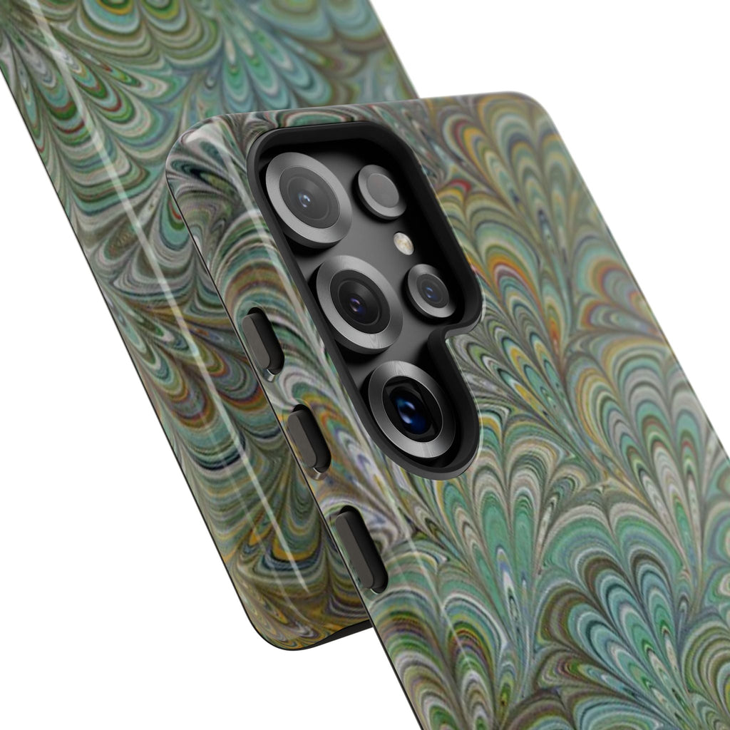 Green Peacock Marbled Phone Case — "Tough Cases" Ultra-Tough Protective Cover