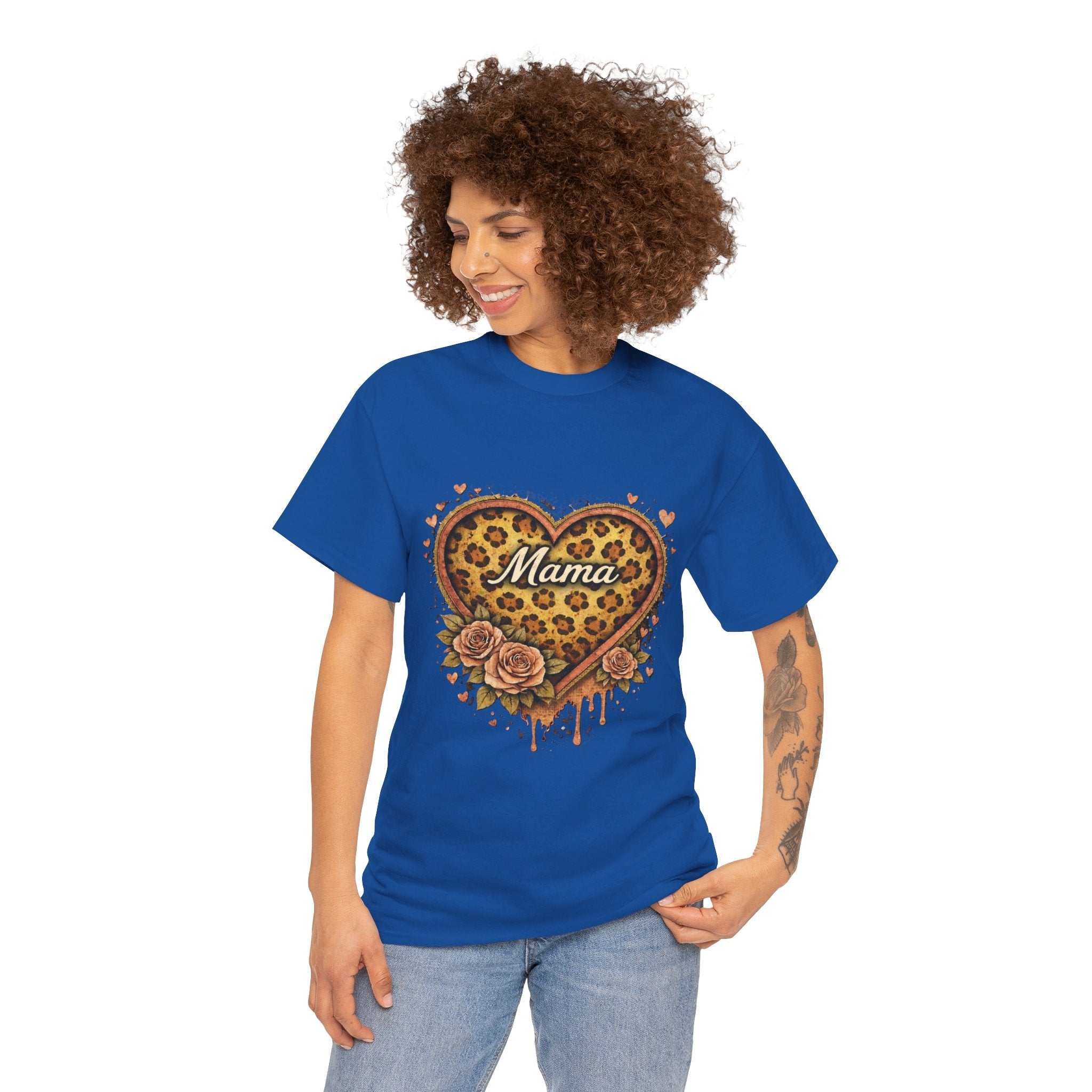 Mama Leopard Heart T-Shirt – Floral Tribal Mother's Day Tee