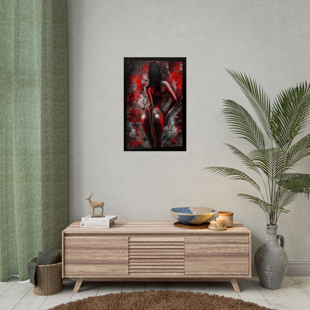 Rolled Poster — Red Noir Female Silhouette Art Print