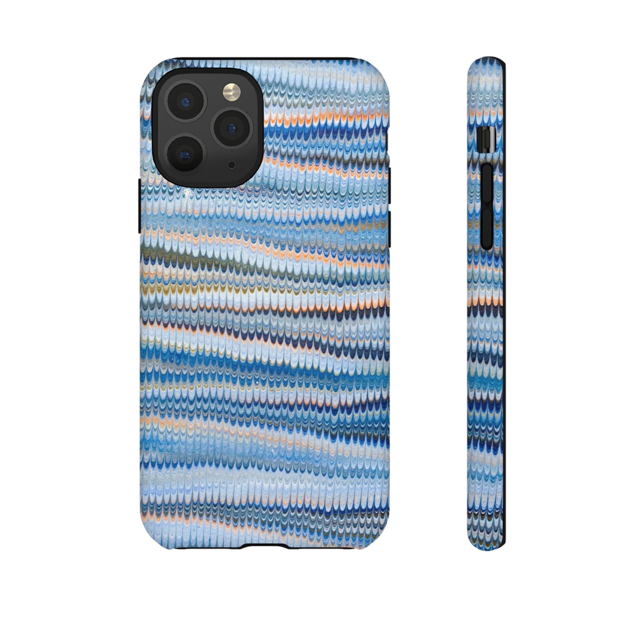 Blue Marbled Phone Cases iPhone + Samsung - all models, Vintage Marbled Design - Tough Cases