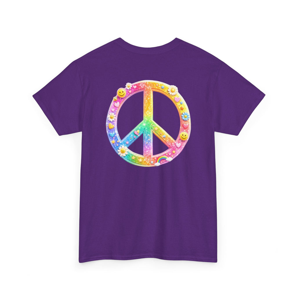 Peace Sign T-Shirt — Rainbow Smiley Hippie Tee