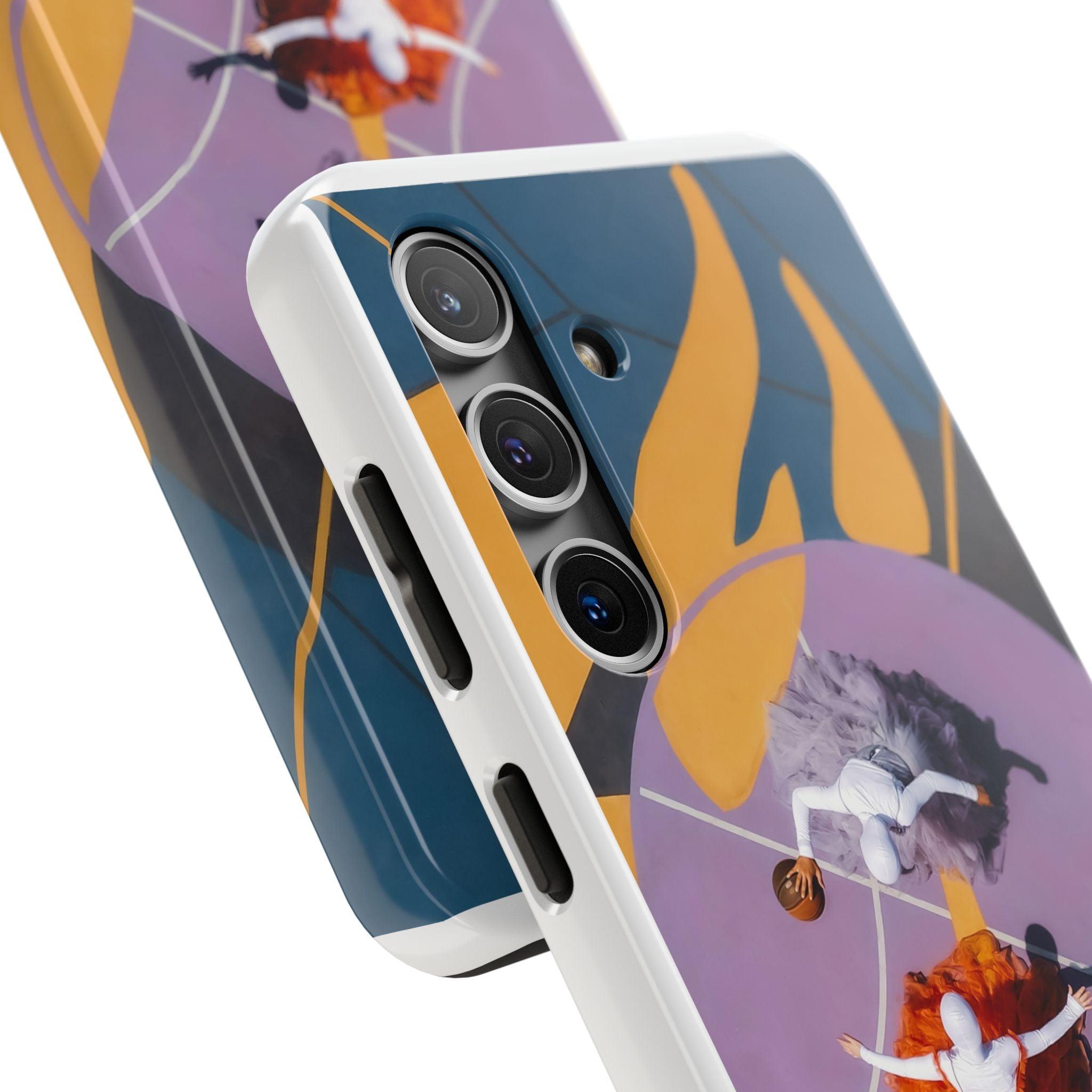 Two Womens Play basket ball Tough Phone Cases