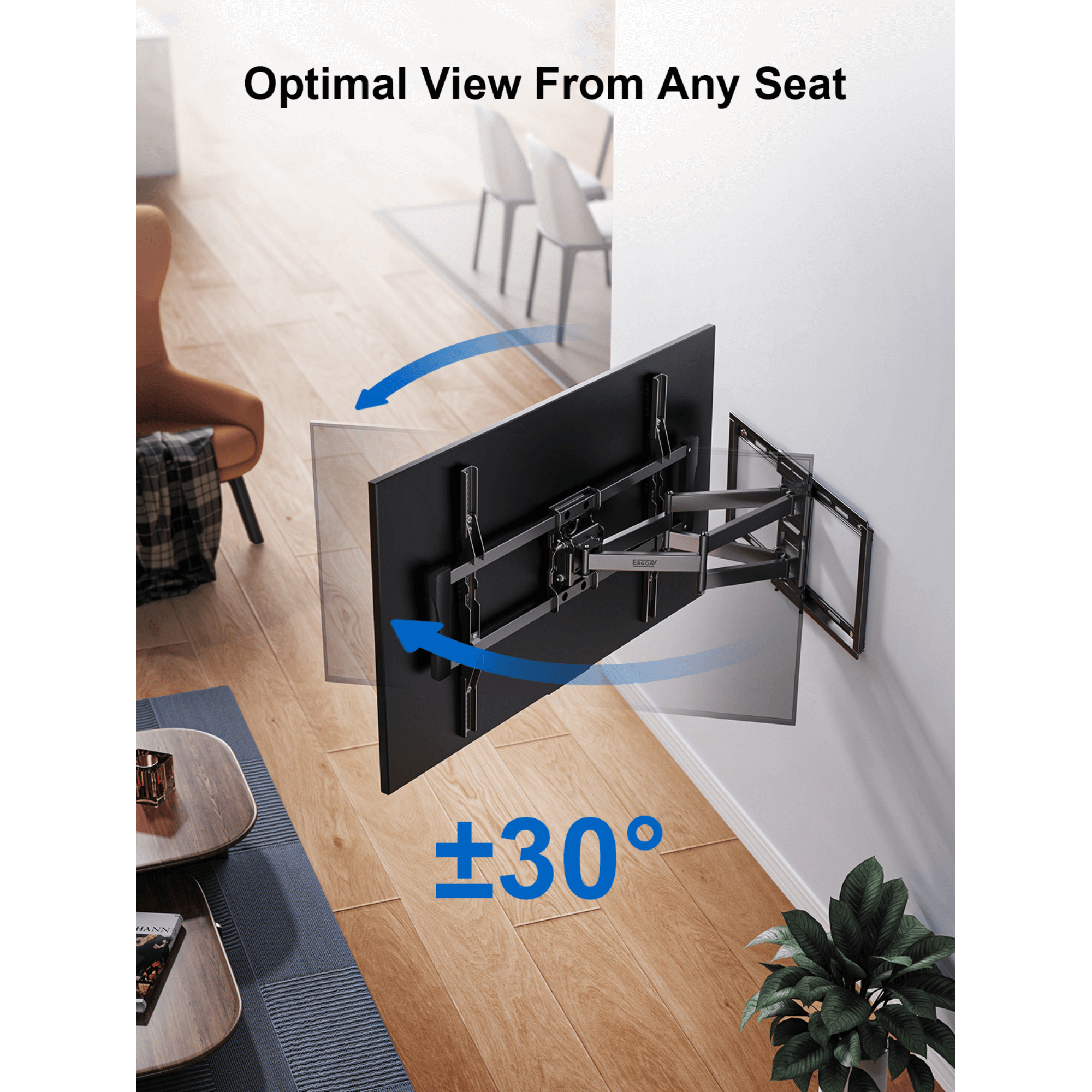 ErgoAV Motion Mount with Dual Arms for TVs 49" to 90"