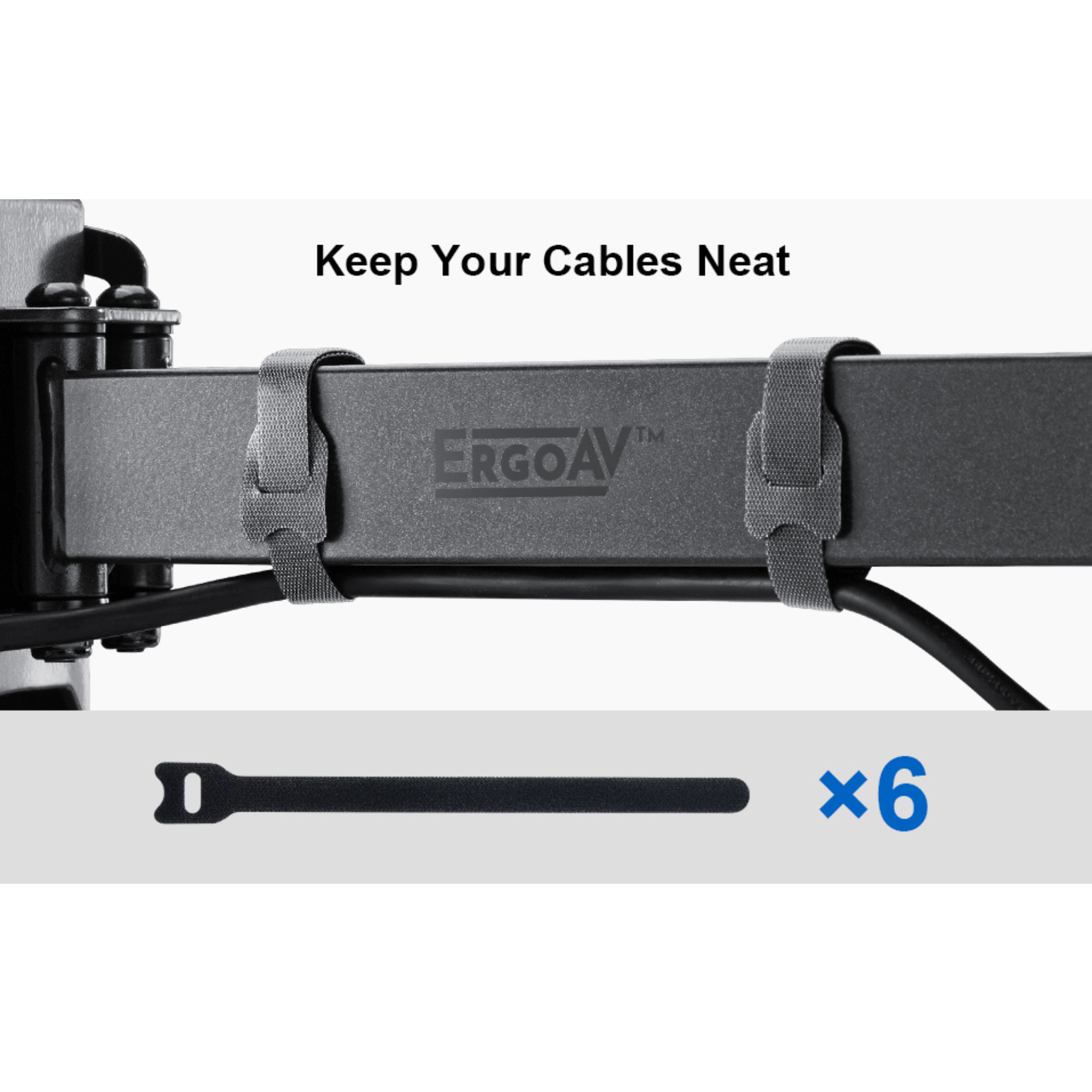 ErgoAv Motion Mount with Dual Arms for TVs 43" to 75" and up to 99lbs