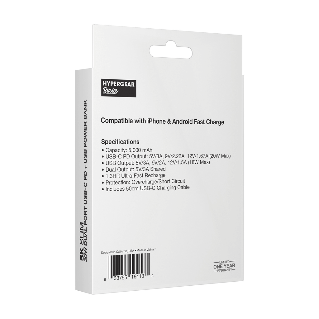 HyperGear 5000mAh PD20W Dual-Port PowerPack