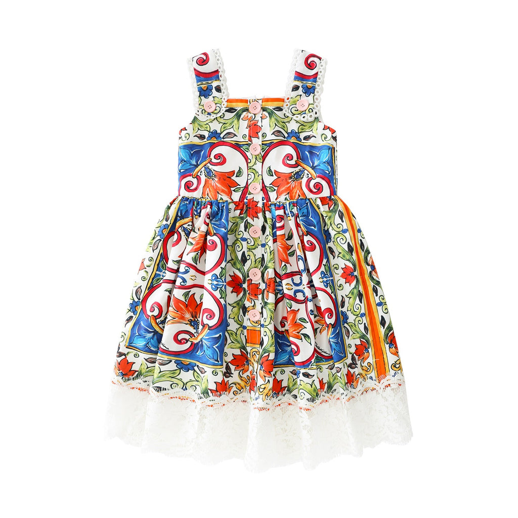 Childrens Sling Princess Dress With Lace