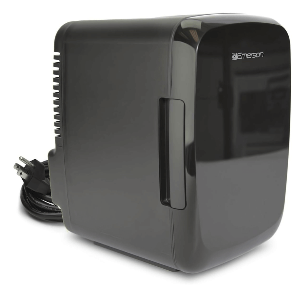 Emerson Portable Mini Fridge Cooler Quiet w Secure Latch and Holds up to 6 Cans