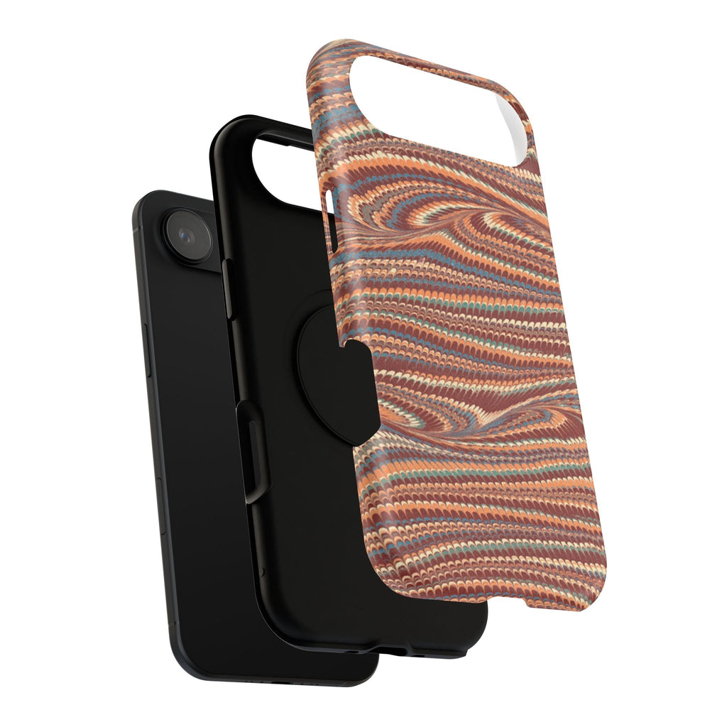 Neutrals Burgundy, Beige, Rust Hues Italian Vintage Marble Design Phone Case for Apple + Samsung