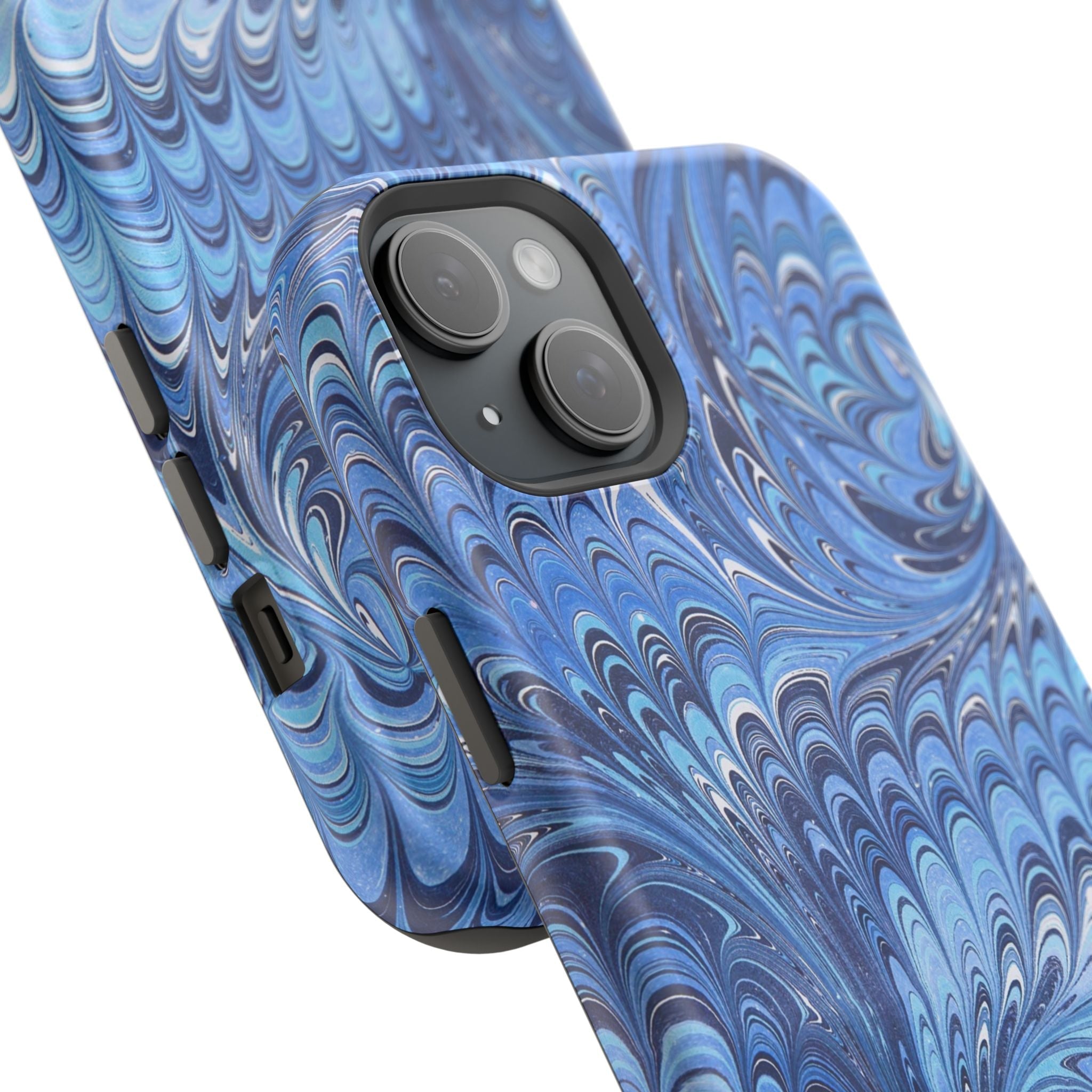 Blue Marbled Swirl Phone Case - Dual Layer Case