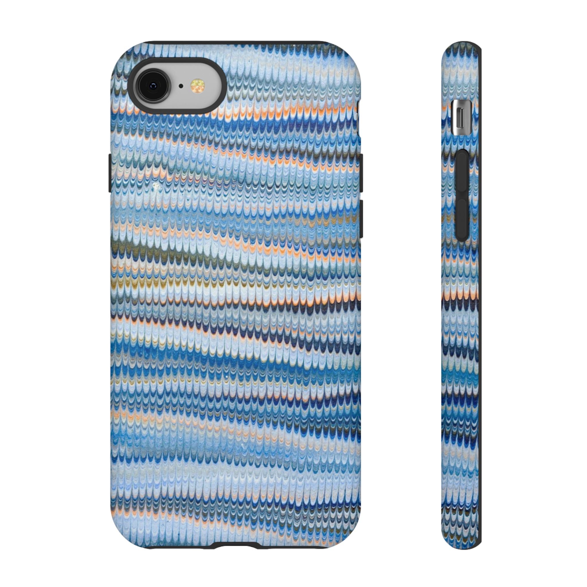 Blue Marbled Phone Cases iPhone + Samsung - all models, Vintage Marbled Design - Tough Cases