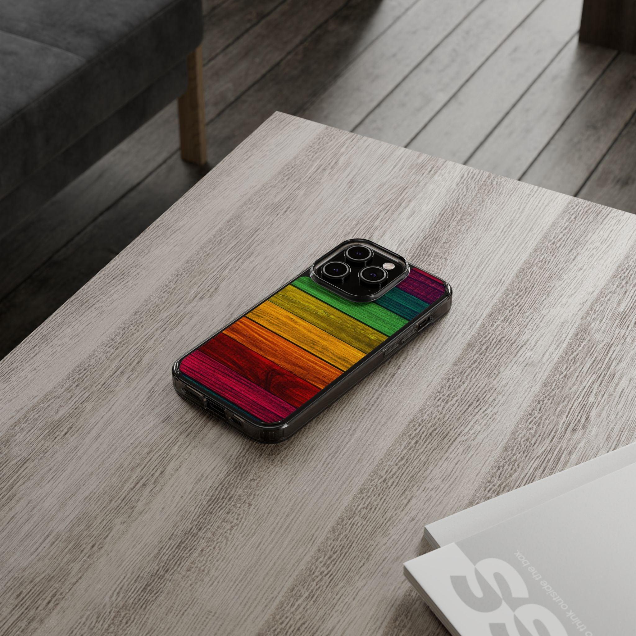 Rainbow On Woods Clear Cases