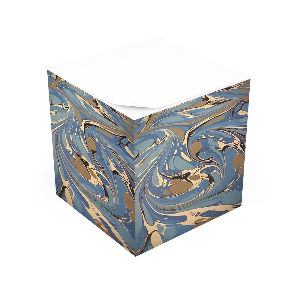 Italian Marbled Blue Note Cube – Decorative Note Block