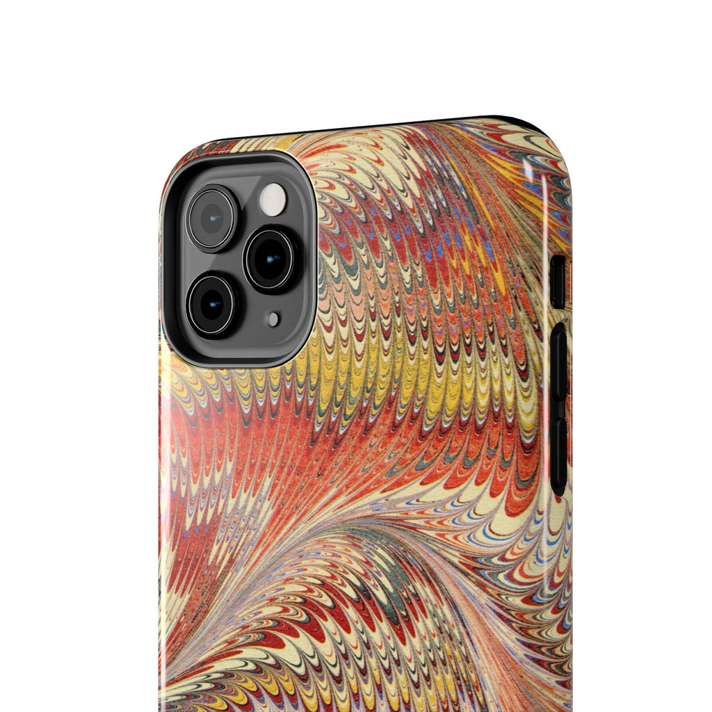 Orange, Rust and Gold Marble Italian Tough Phone Case — Durable Marbled Phone Case