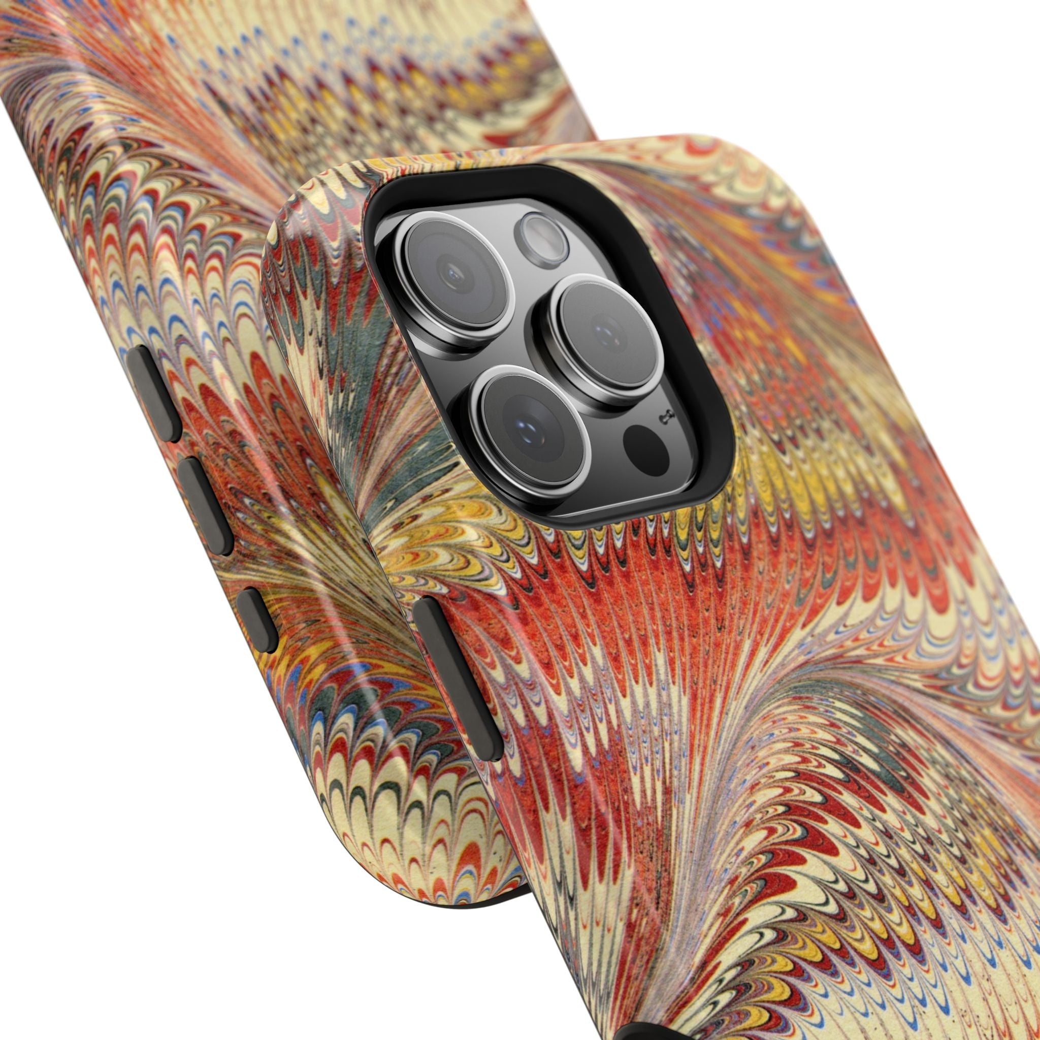 Rust and Gold Italian Vintage Marble Design Durable Phone Case for Apple + Samsung