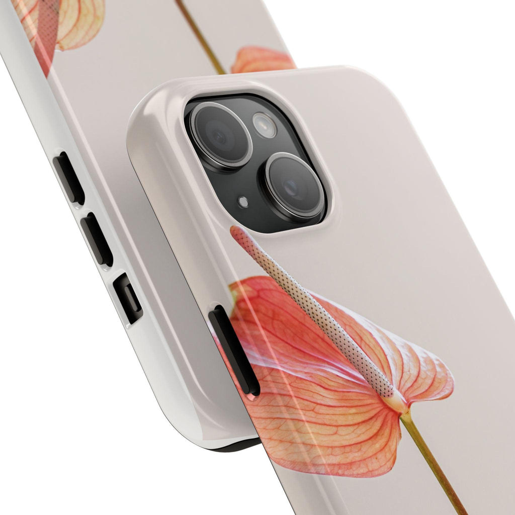 Orange Flower with Leaves Tough Phone Cases