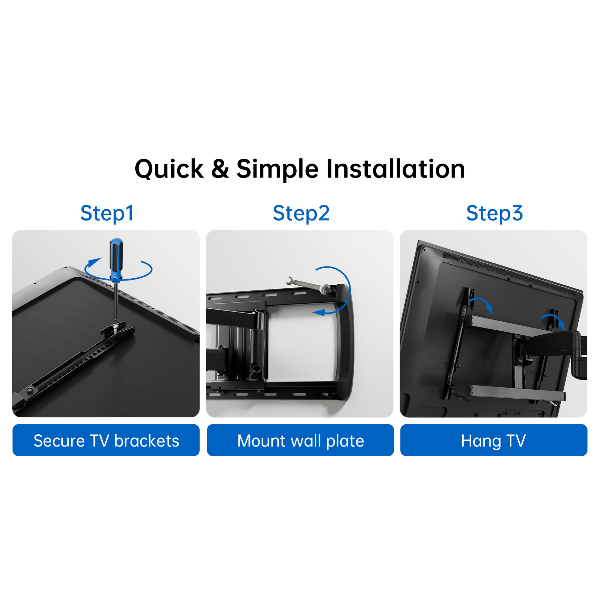 ErgoAv Large Motion TV Mount for 42" to 90" TVs