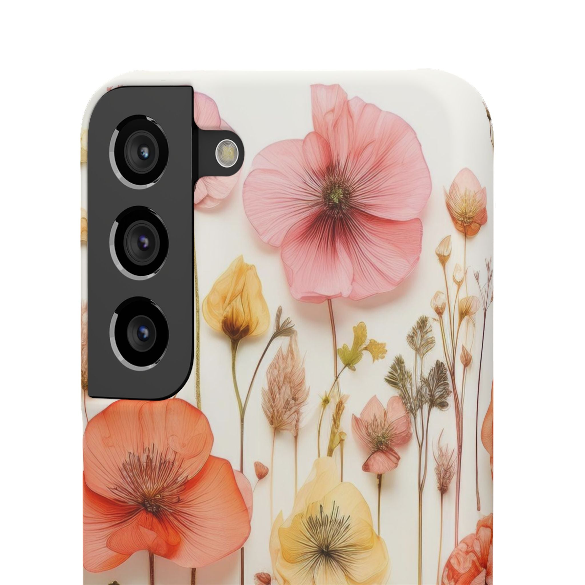Pink Floral Pressed Flowers - Slim Case