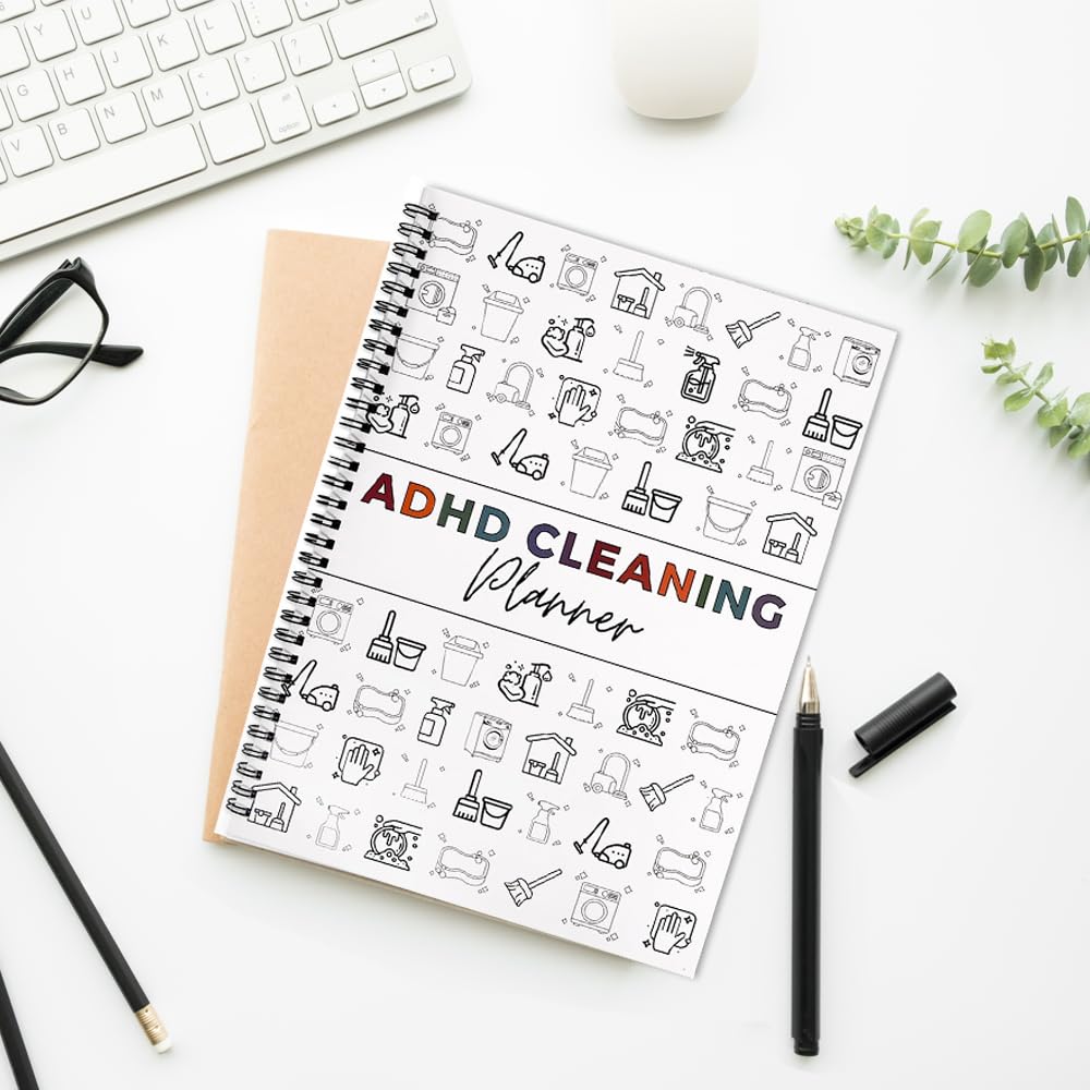 ADHD-Friendly Cleaning Planner – Undated Daily, Weekly & Monthly Home Organizer with Chore Chart & Habit Tracker