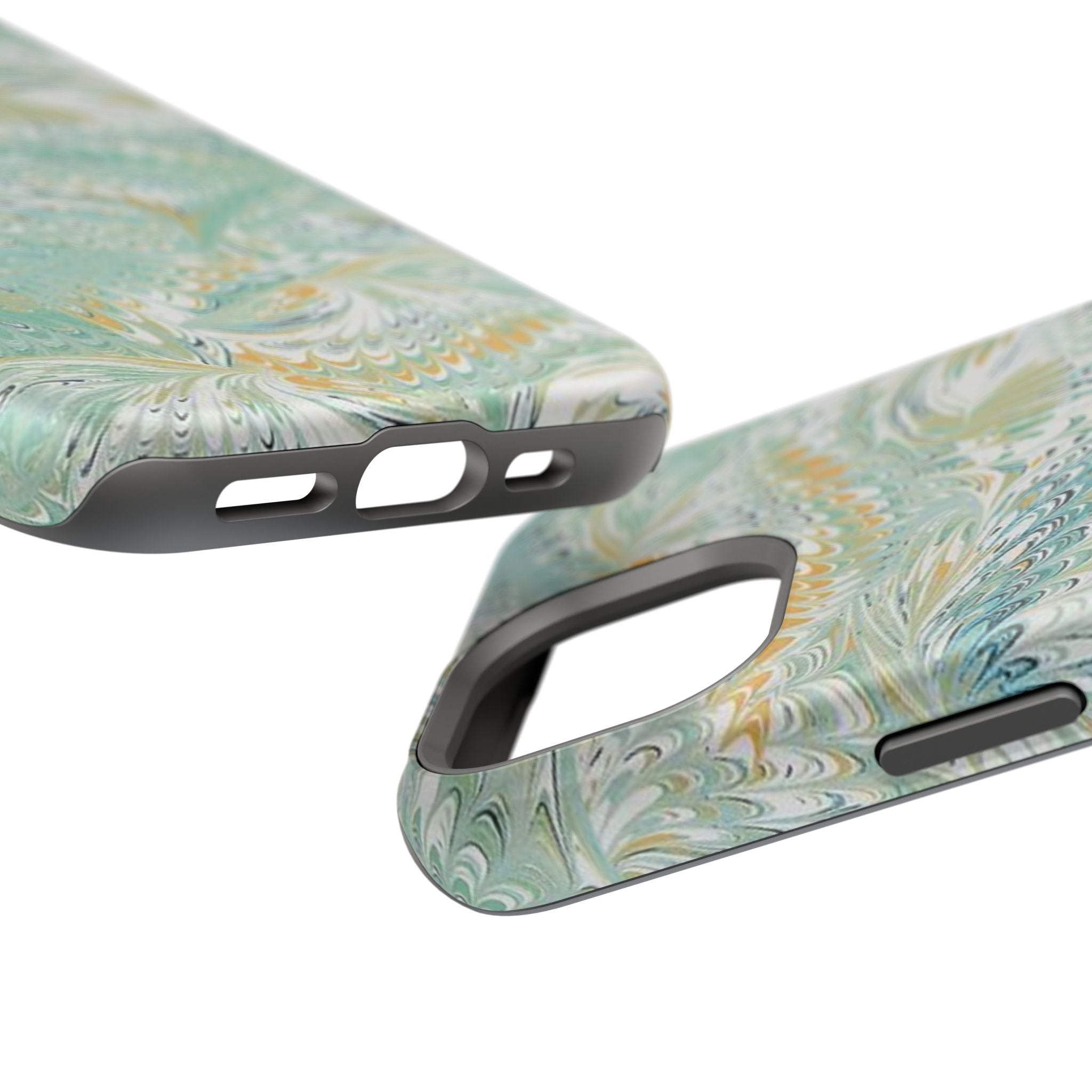 Mint Green Marbled Swirl Phone Case - Dual Layer
