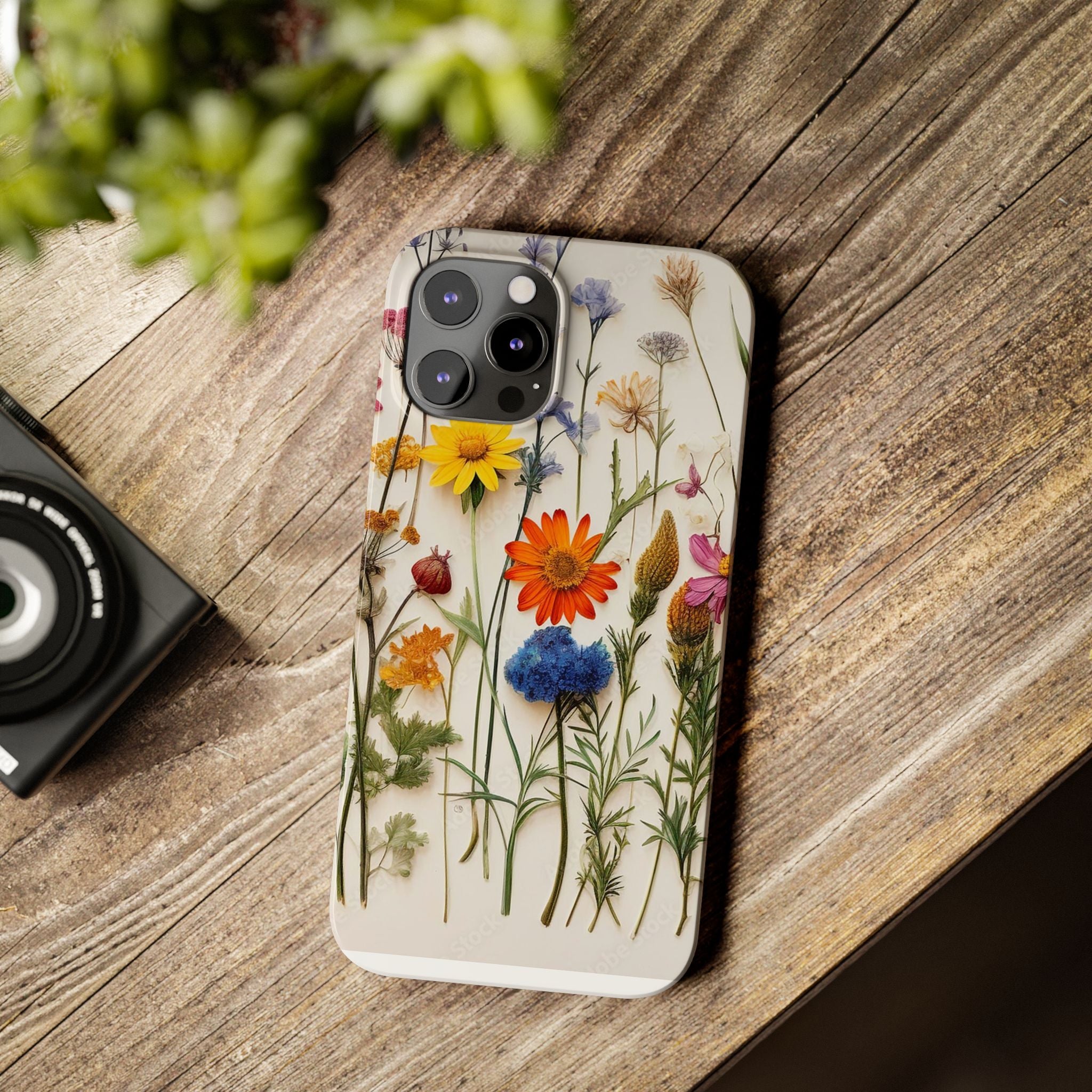 Floral Phone Cases, Slim Protective Cover, Pressed Flowers Design, iPhone 17 Case, Botanical Phone Accessories, Floral Theme Phone Case
