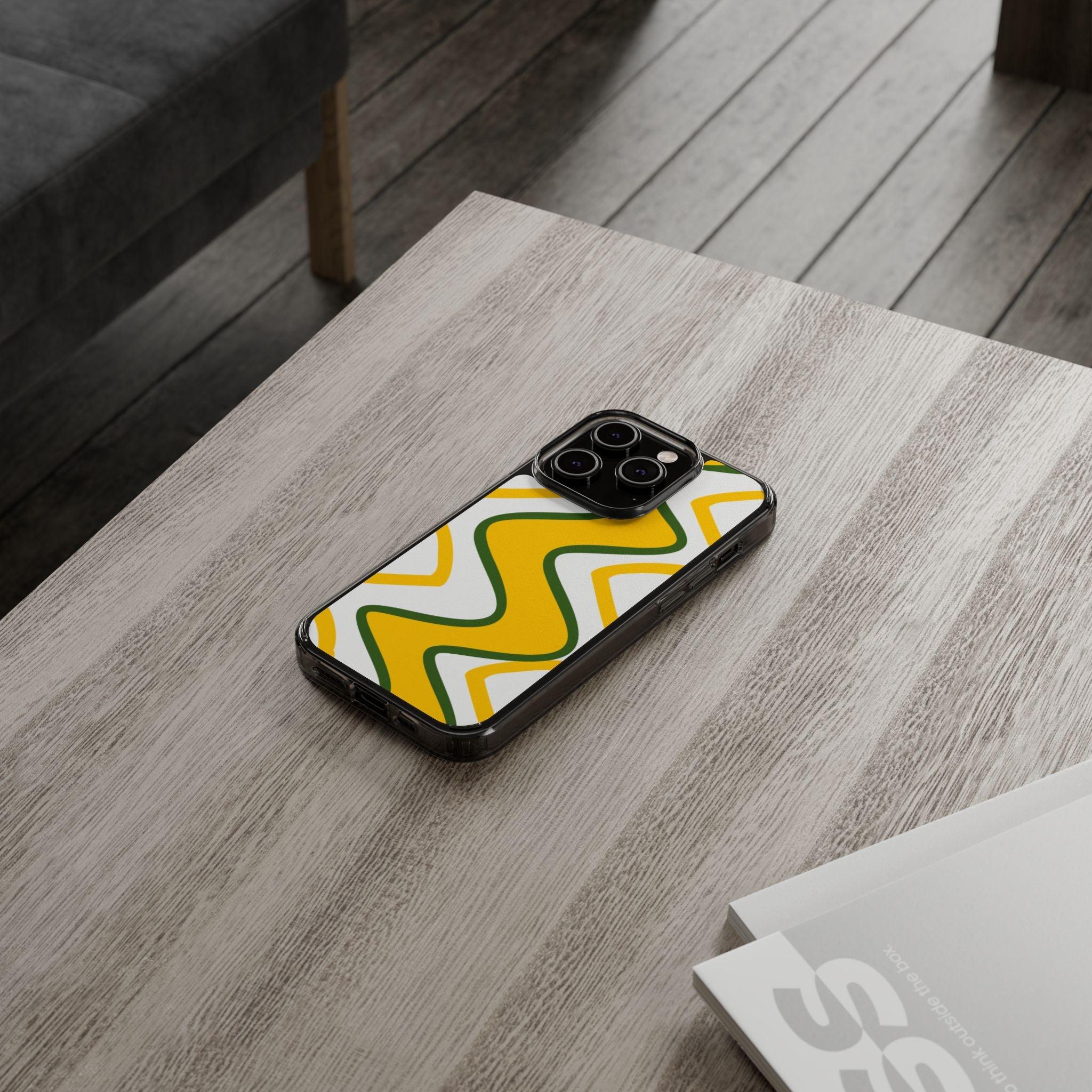 Bright Yellow Abstract With Shape Clear Cases