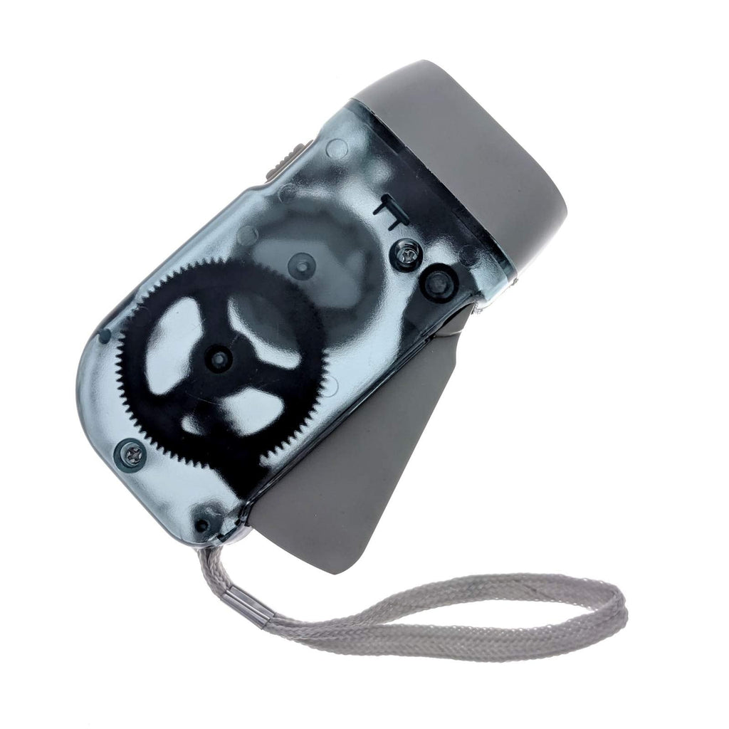 Dynamo Hand Crank Flashlight — 3 LED No Battery Emergency Light, Hand Powered Torch
