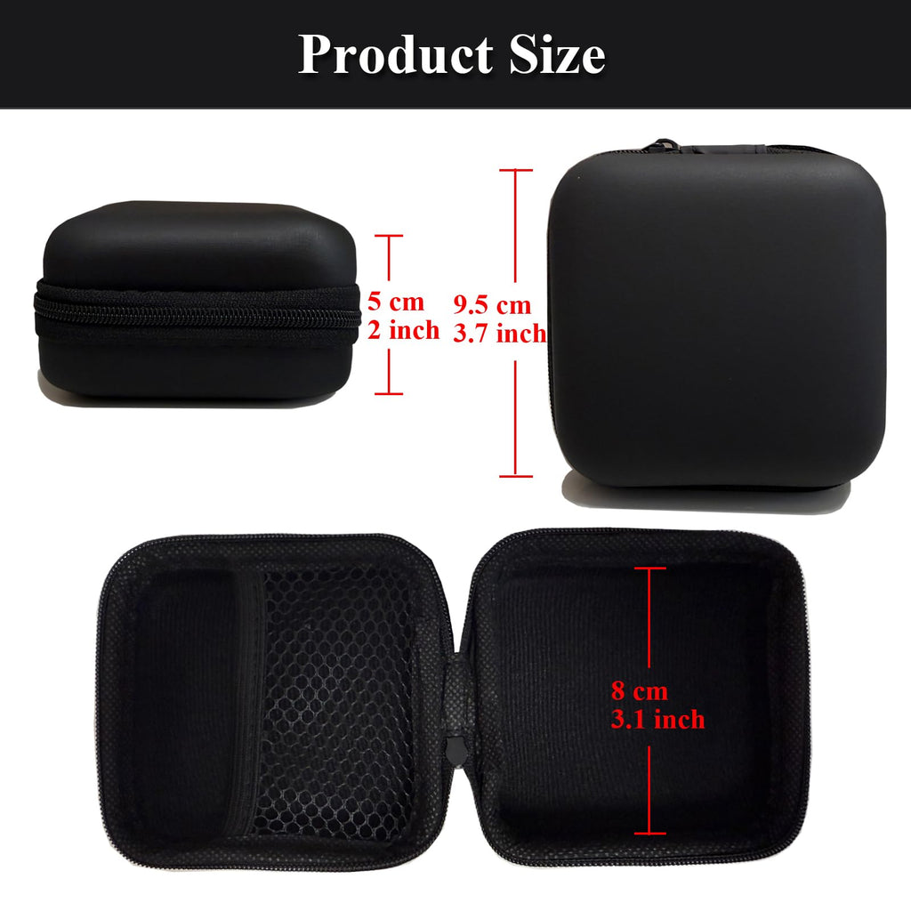 Mini Waterproof Charger Organizer Case — Small Cable Pouch Bag for USB Drives, Earphones & Cords, Black