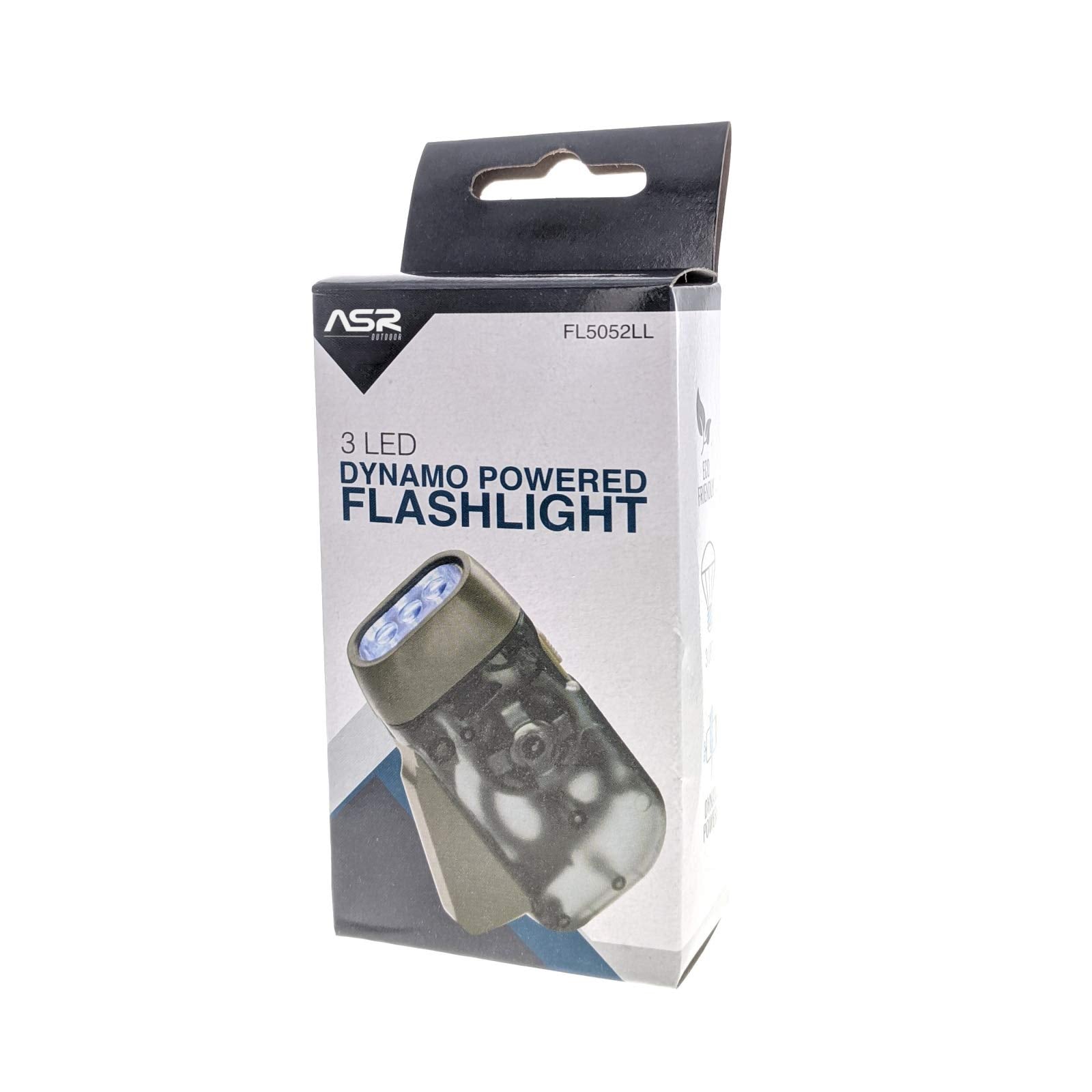 Dynamo Hand Crank Flashlight — 3 LED No Battery Emergency Light, Hand Powered Torch