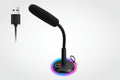 USB Desktop Condenser Microphone with RGB Light – Plug & Play Computer Mic with 1.5m Cable for Streaming, Gaming, Video Calls & Podcasts