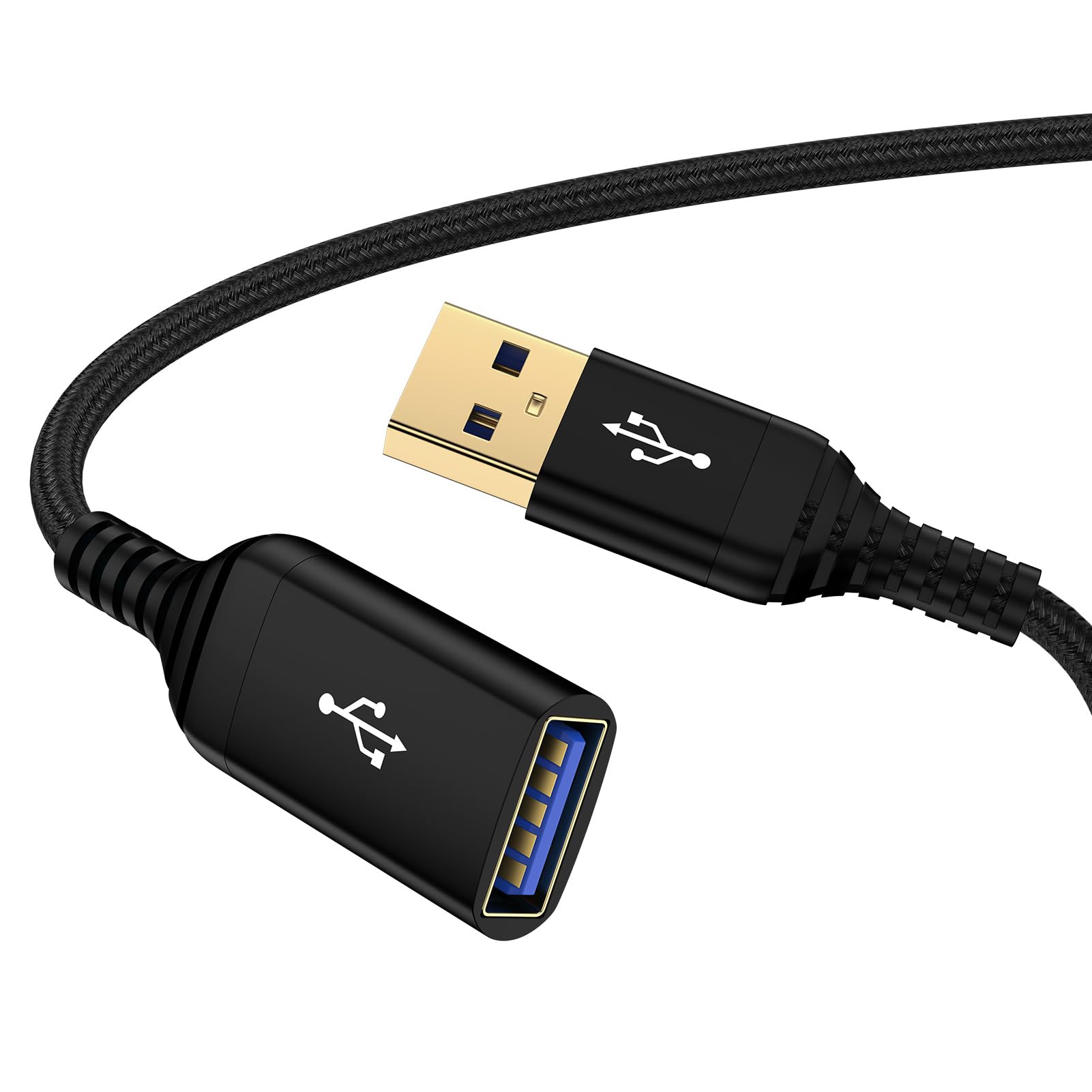 USB 3.0 Extension Cable 10FT — 5Gbps Fast Data Transfer Type-A Male to Female for Keyboard, Mouse & Printer