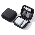 Mini Waterproof Charger Organizer Case — Small Cable Pouch Bag for USB Drives, Earphones & Cords, Black