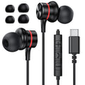 USB-C Earphones HiFi Stereo — Wired In-Ear Type C Headphones with Mic & Volume Control for iPhone 17/16/15, Samsung Galaxy S24/S23, Pixel 8/7
