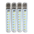 USB LED Light Stick 4 Pack — Portable 8-Bead White Night Light for Power Bank, Power Station & Emergency