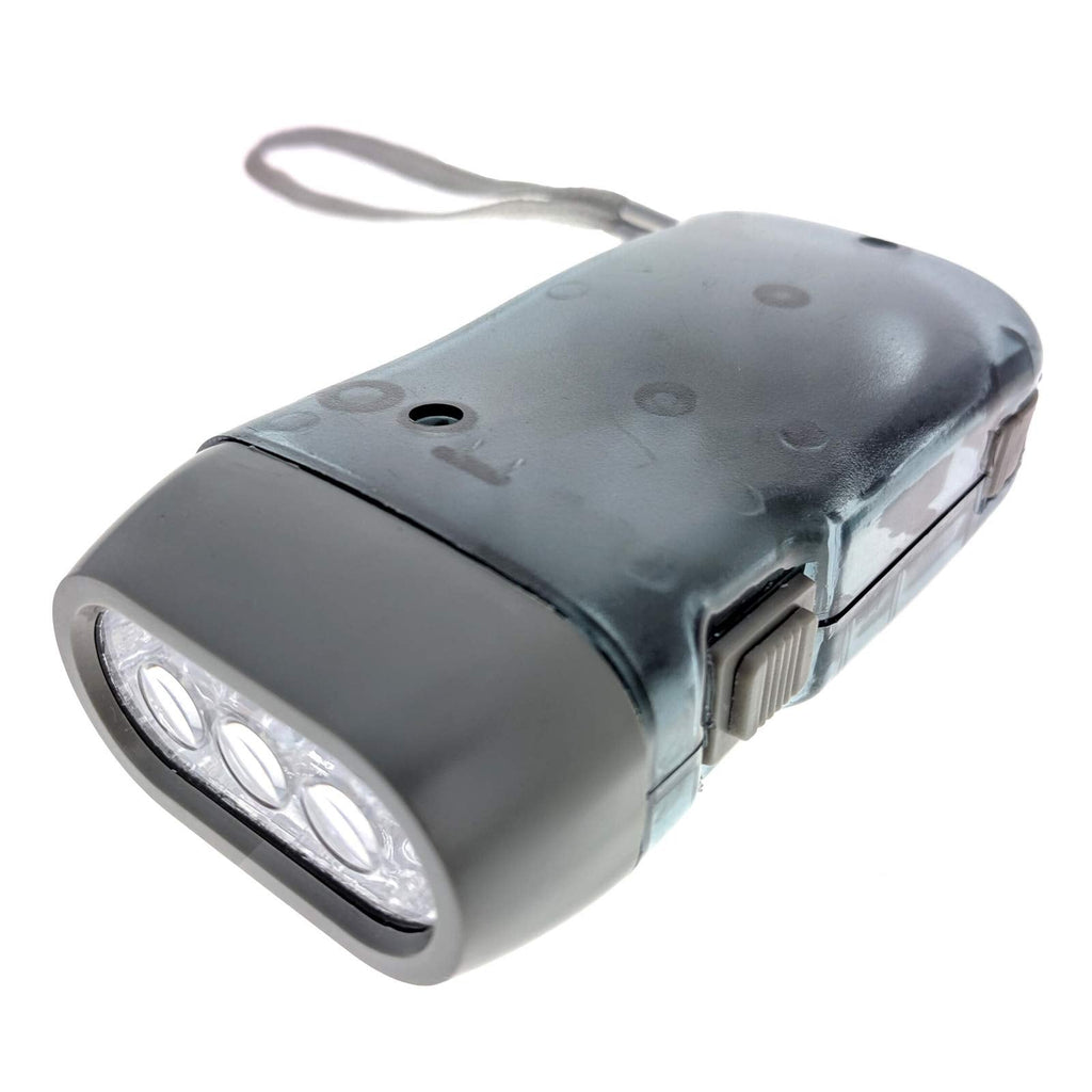 Dynamo Hand Crank Flashlight — 3 LED No Battery Emergency Light, Hand Powered Torch