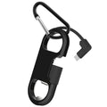 iPhone Lightning Keychain Charging Cable — Carabiner Bottle Opener Short Cable Gift, Black