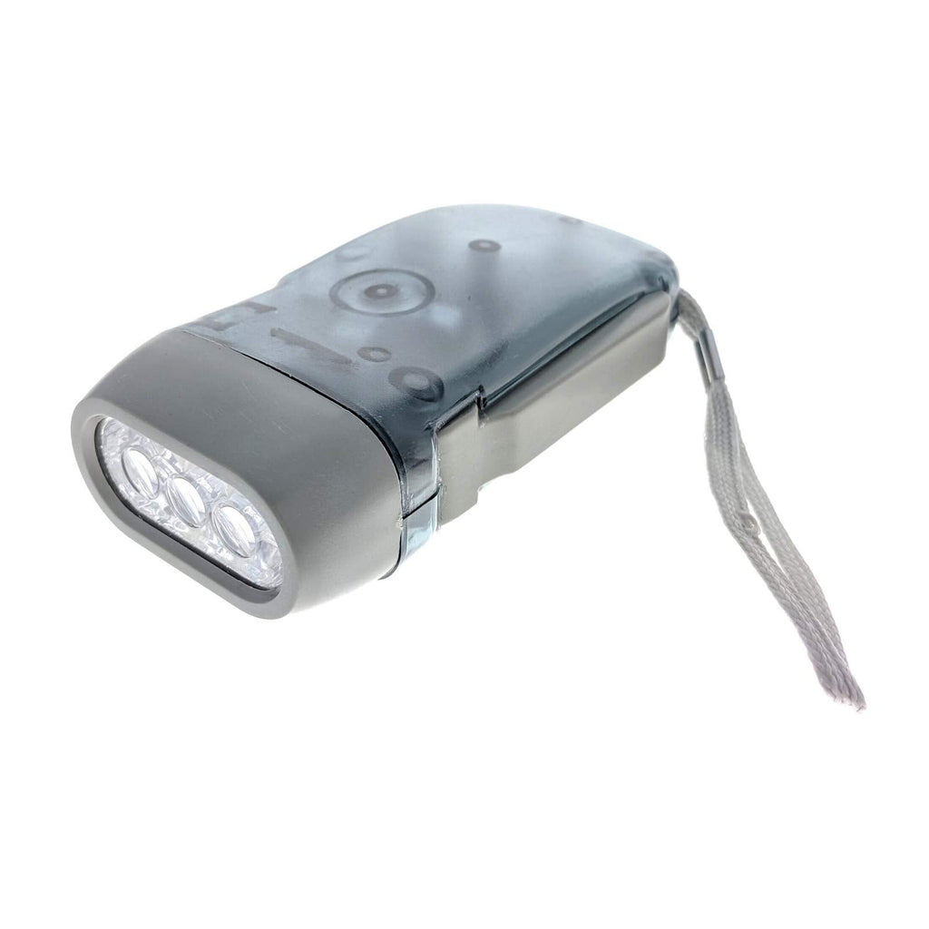Dynamo Hand Crank Flashlight — 3 LED No Battery Emergency Light, Hand Powered Torch