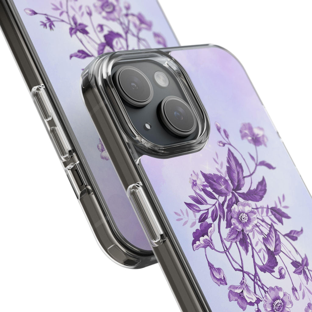 Floral design In Purple Clear Cases
