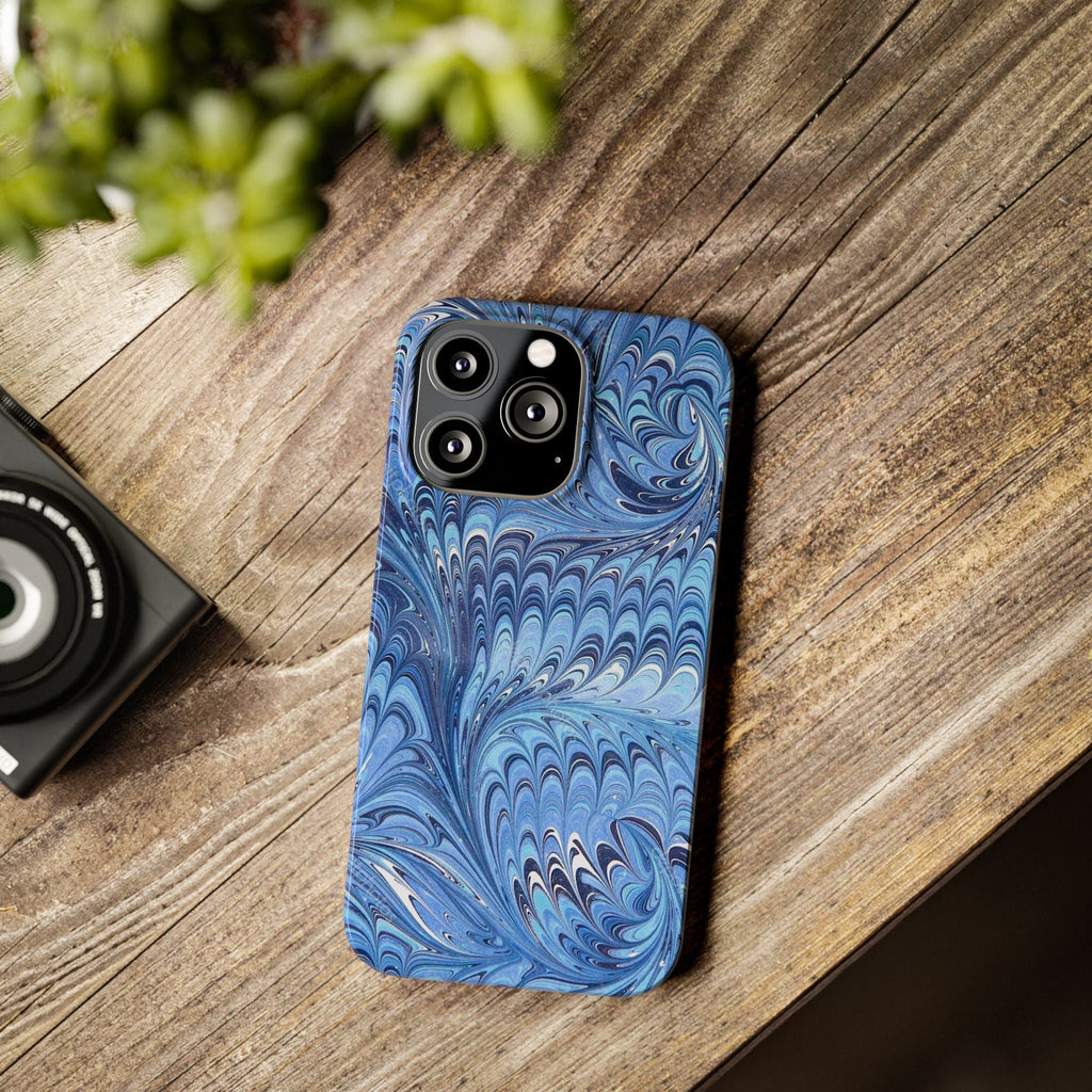 Deep Blue Italian Marbled Design Pallet Phone Case