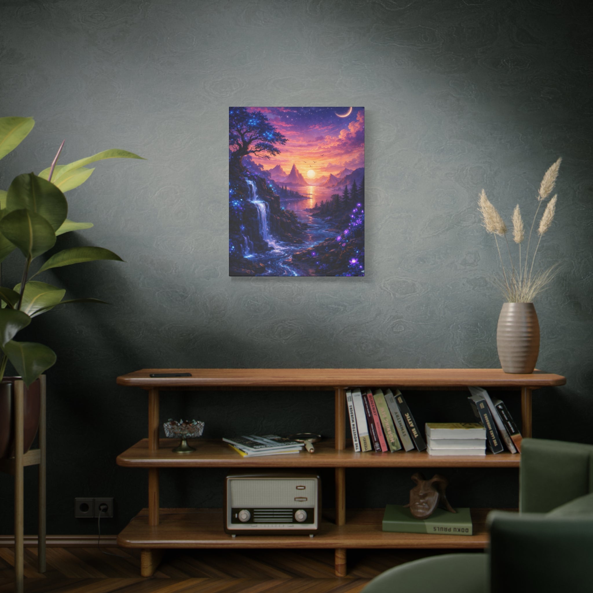 Sunset Fantasy Landscape Canvas Print — Stretched Matte Wall Art