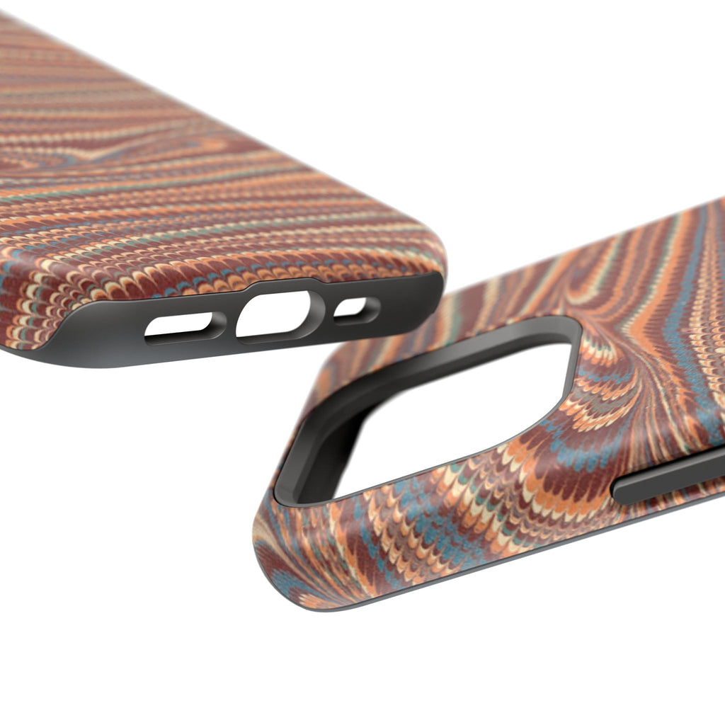 Neutrals Burgundy, Beige, Rust Hues Italian Vintage Marble Design Phone Case for Apple + Samsung
