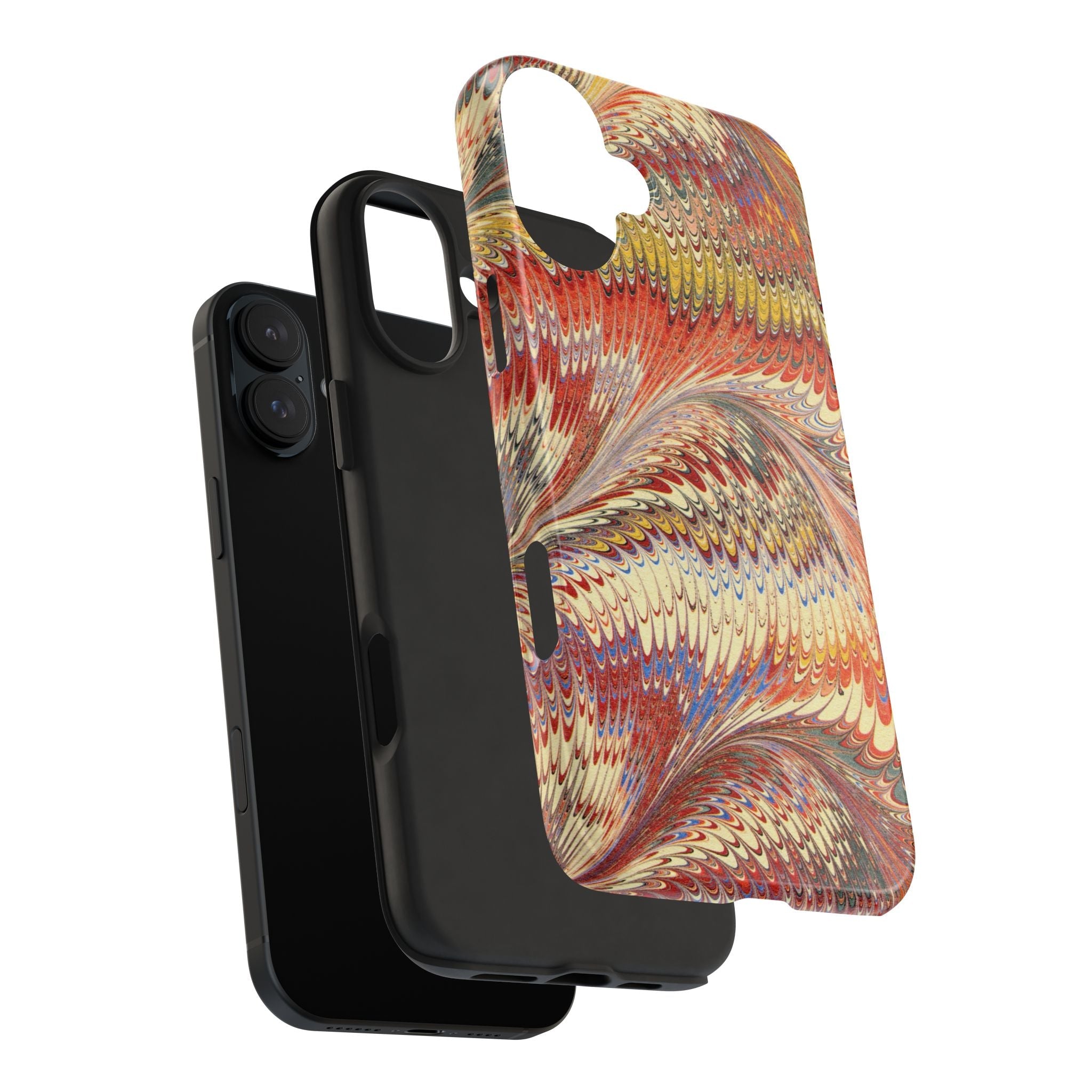 Rust and Gold Marble Italian Tough Phone Case — Durable Marbled Phone Case