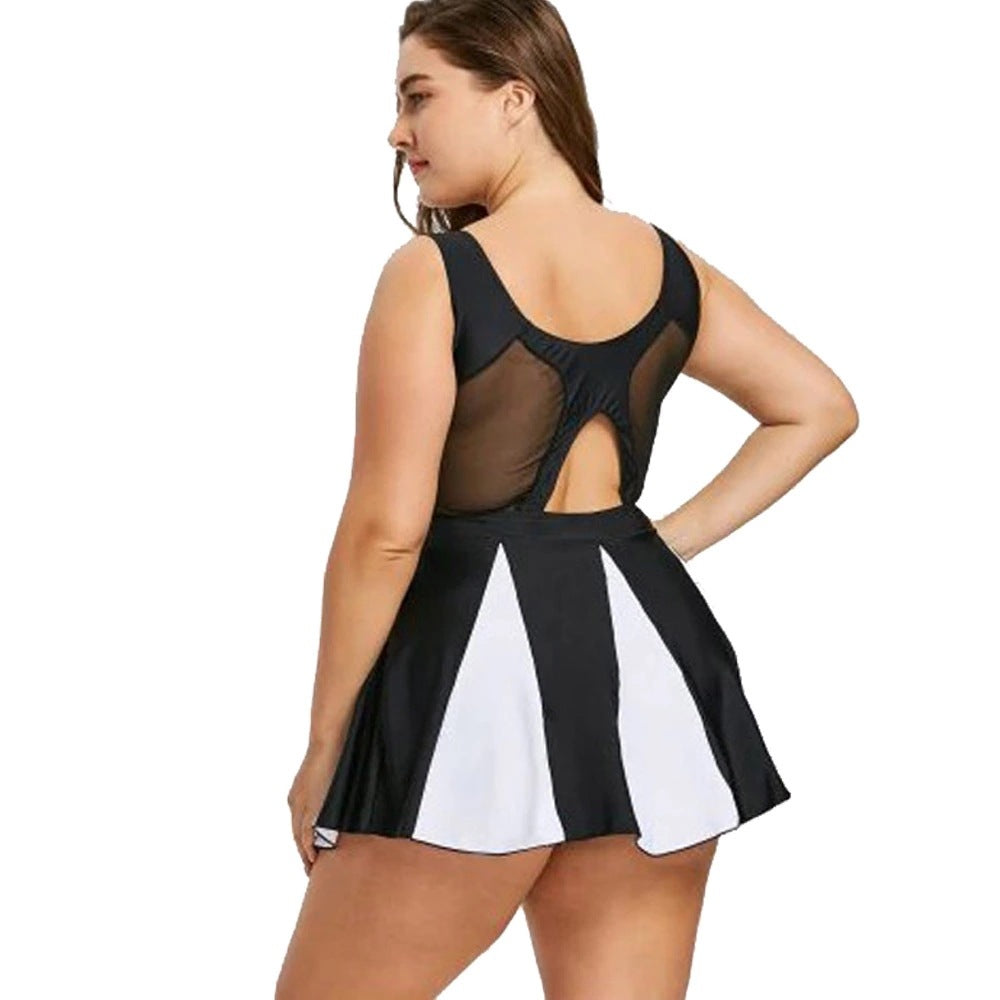 Plus Size Women's Solid Color Vintage Black Bikini