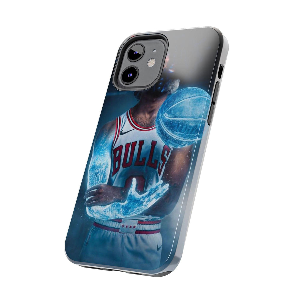 Coby White Chicago Bulls NBA Basketball Printed Tough Phone Case for iPhone & Samsung Galaxy - Dynamic Player Action Design