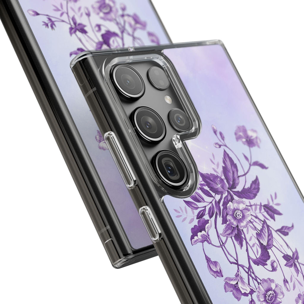 Floral design In Purple Clear Cases