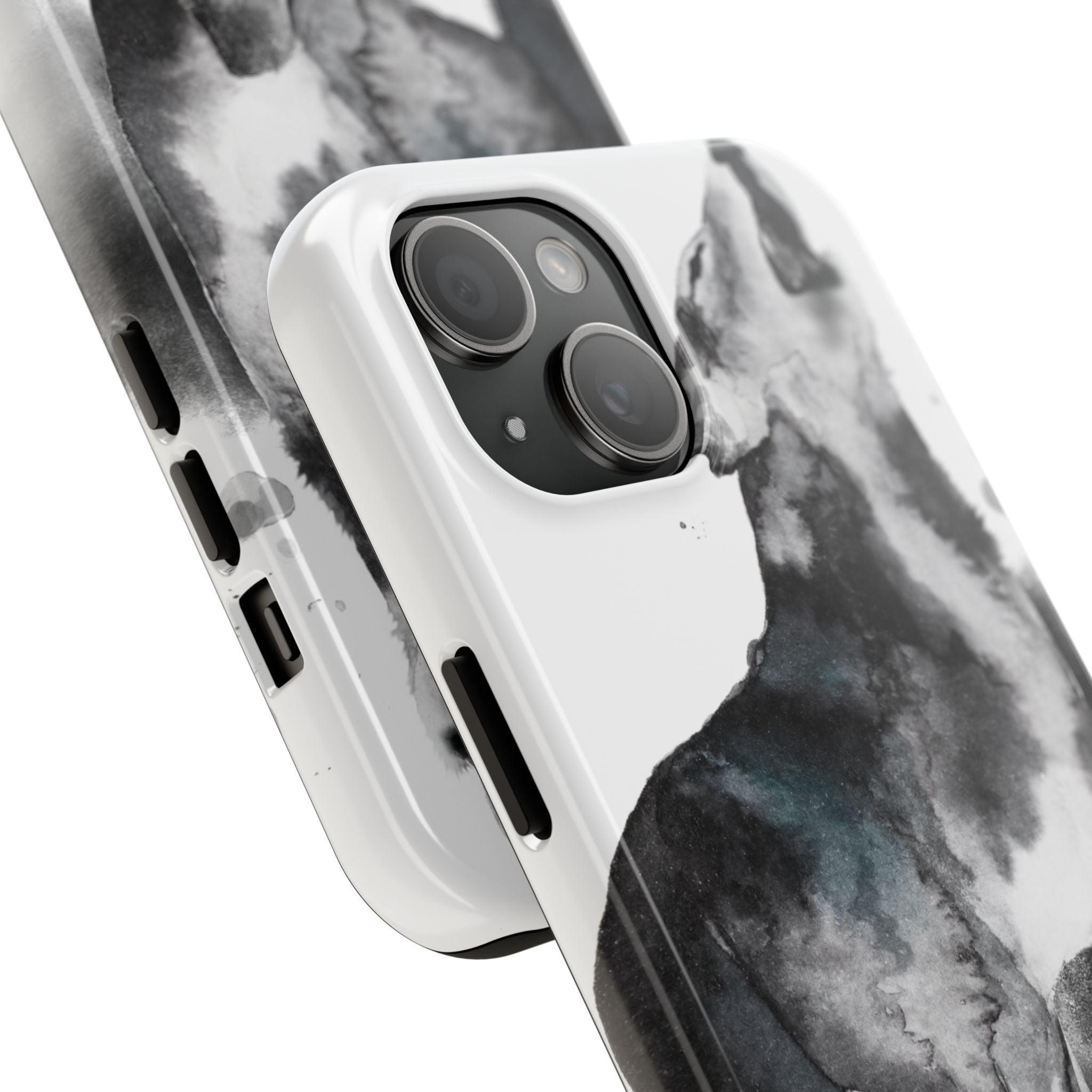 Black and White Dog Printed Tough Phone Cases