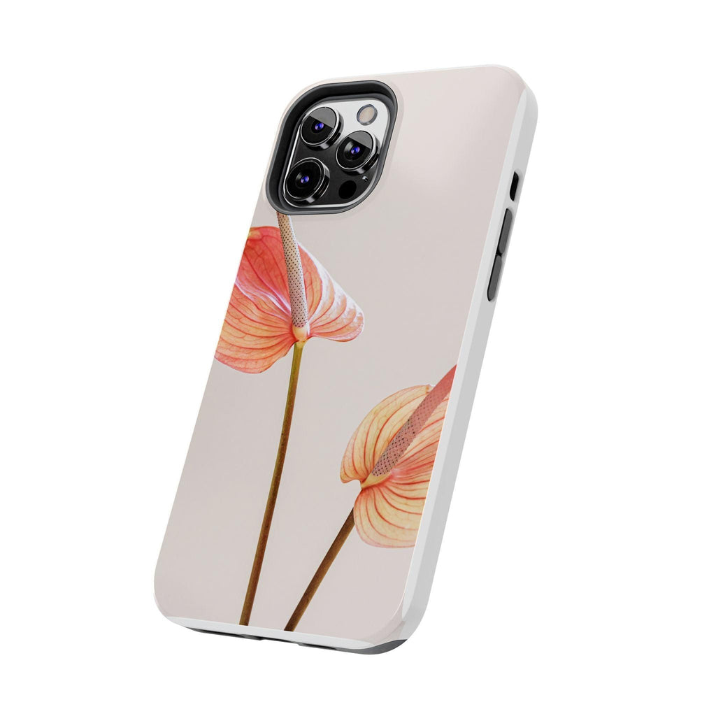 Orange Flower with Leaves Tough Phone Cases