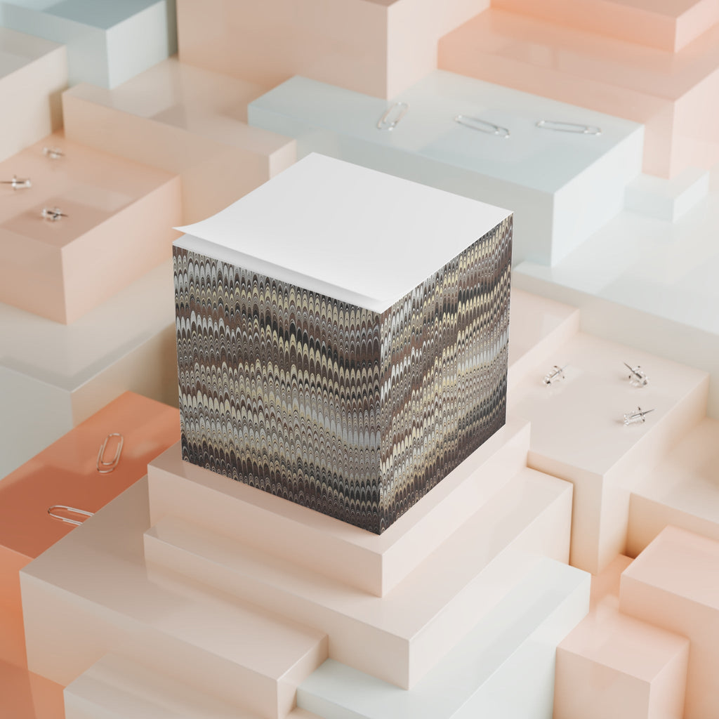 Italian Marbled Neutral Note Cube – Decorative Note Block