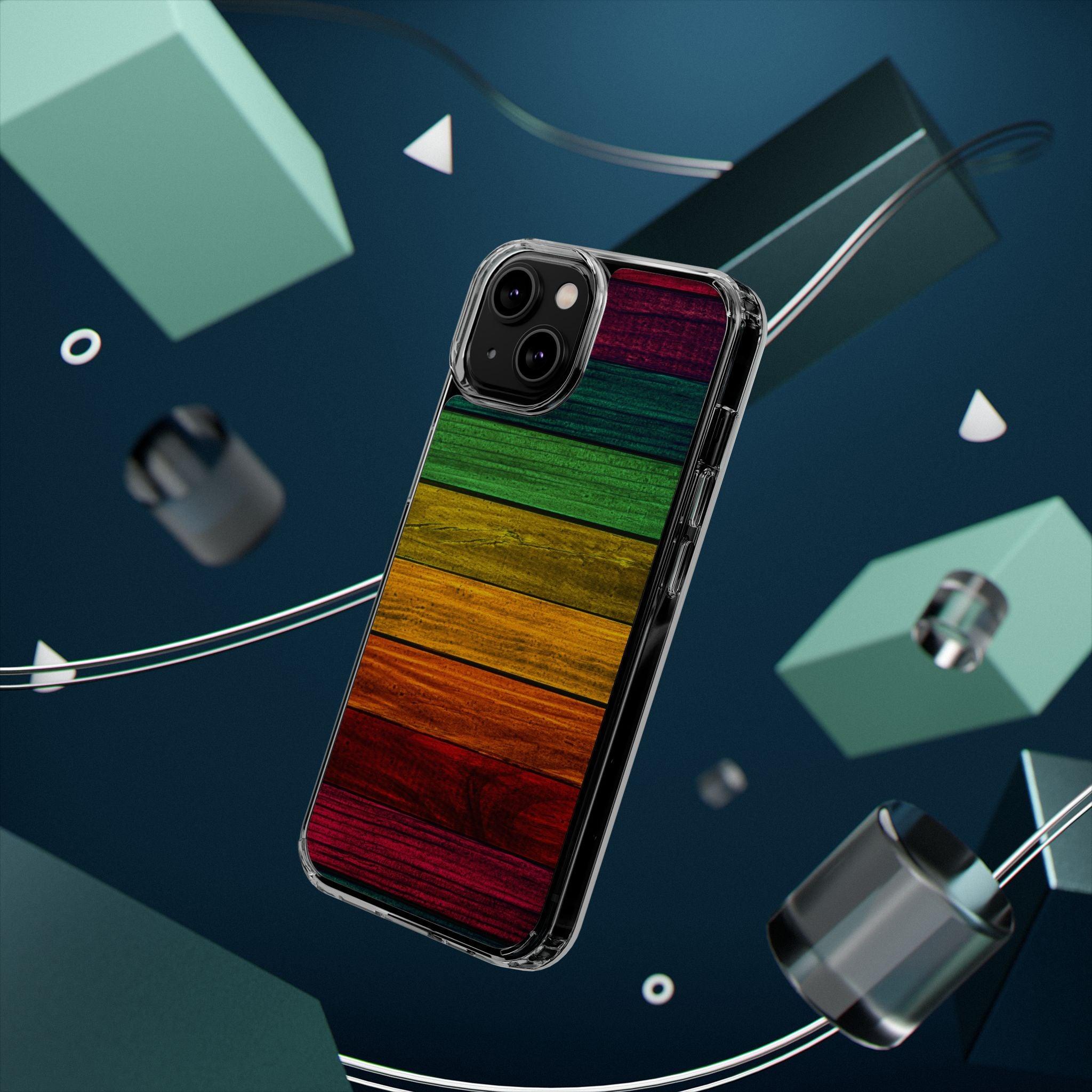 Rainbow On Woods Clear Cases