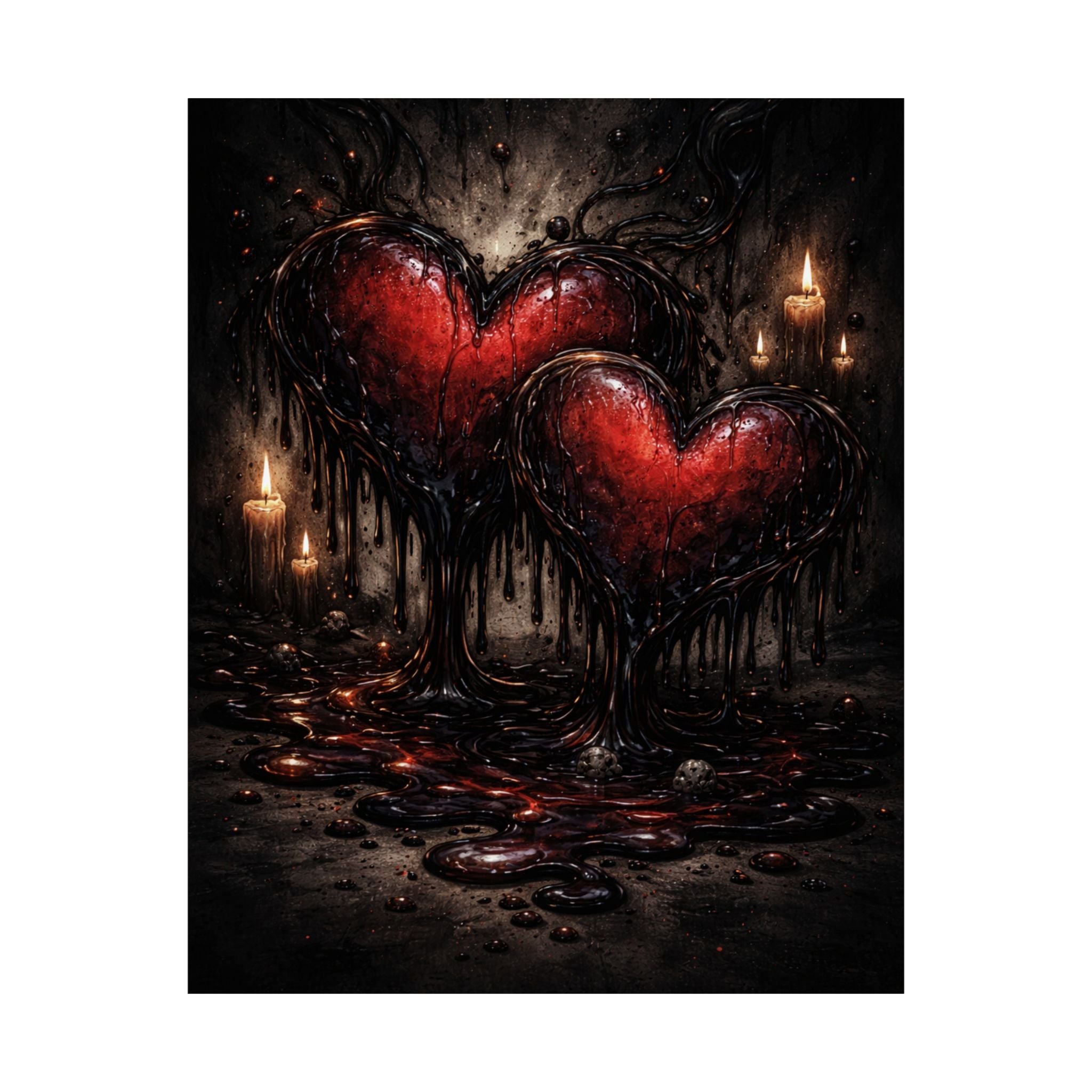 Dark Gothic Heart Poster — Matte Vertical Romantic Horror Wall Art