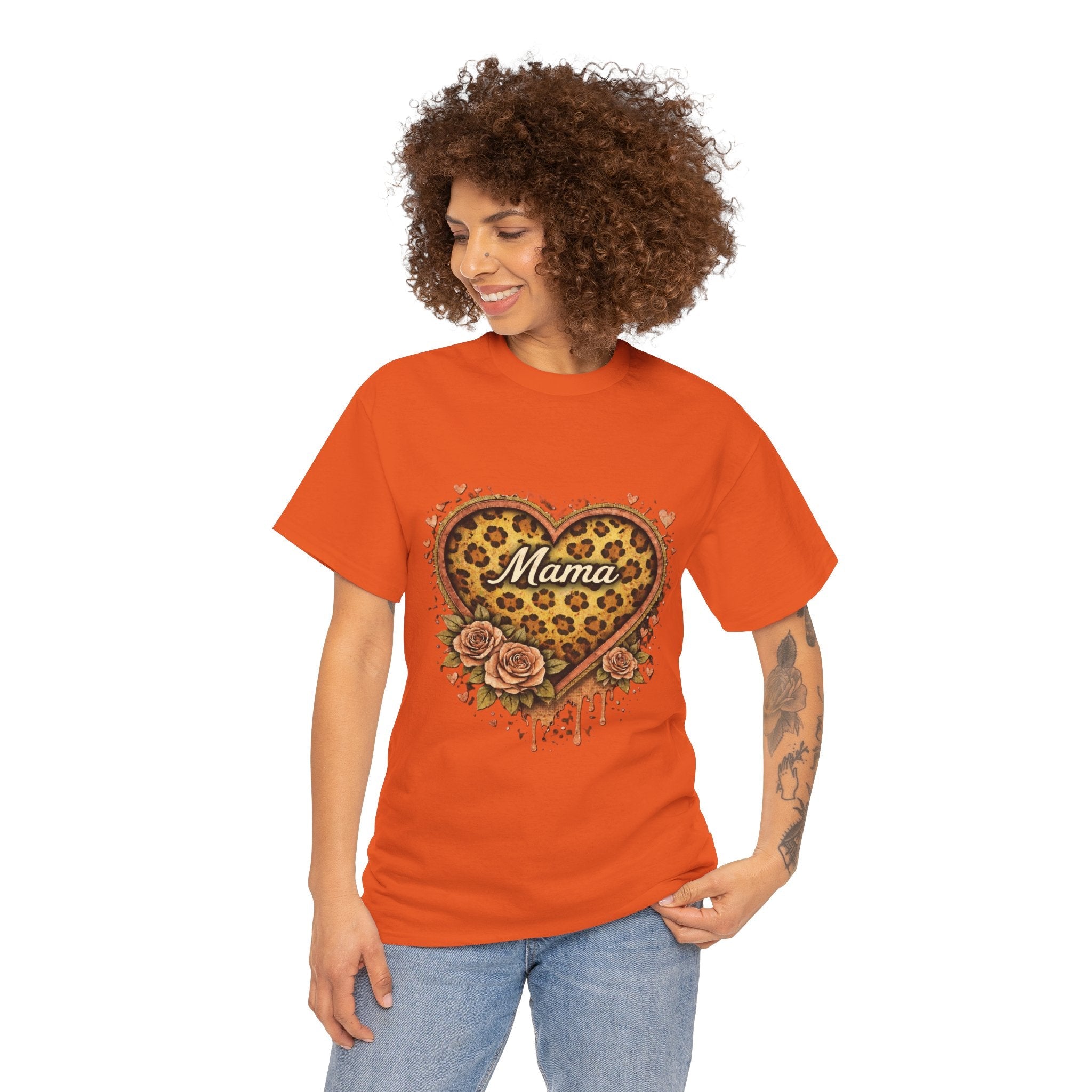 Mama Leopard Heart T-Shirt – Floral Tribal Mother's Day Tee